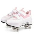 thumbnail image 3 of Boys Girls 2-in-1 Roller Skates & Sneakers Unisex Retractable Wheels Outdoor Fun & Fitness Kick Roller Shoes Children Best Gift, 3 of 12