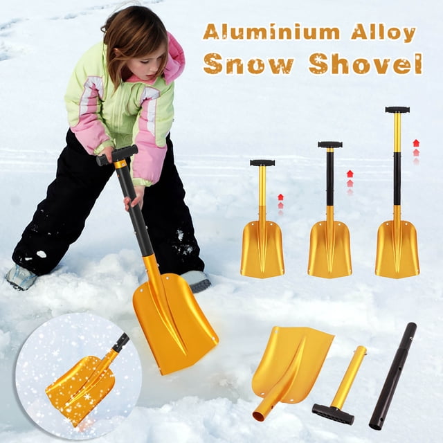Xihbxyly Oferta Principal Del Día Solo Hoy Aleación de Aluminio Multifuncional para Invierno, Pala para Quitar Nieve, para Acampar Al Aire Libre, Montañismo, Camping, Deshielo, Pala Retráctil de Alum