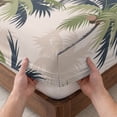 thumbnail image 3 of Twin XL Size Fitted Sheet Set - Palm Tree 2 Piece Bedding Sets 16" Deep Pocket Fitted Sheet with 1 Pillowcases, Tropical Coconut Botanical Summer Seaside Brushed Microfiber Hotel Luxury Bed Sheets, 3 of 9