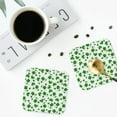 thumbnail image 5 of Pofeuu St Patrick's Day4 Print Leather Coasters Set of 6, Round Cups Mugs Mat Pad for Home Kitchen Heat Resistant Drink Coasters,Square, 5 of 7