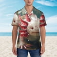 thumbnail image 4 of Goofa Colorful Axolotl Underwater Hawaiian Shirt for Men, Unisex Summer Beach Casual Short Sleeve Button Down Shirts,Aloha Tropical Floral print shirt-Medium, 4 of 9