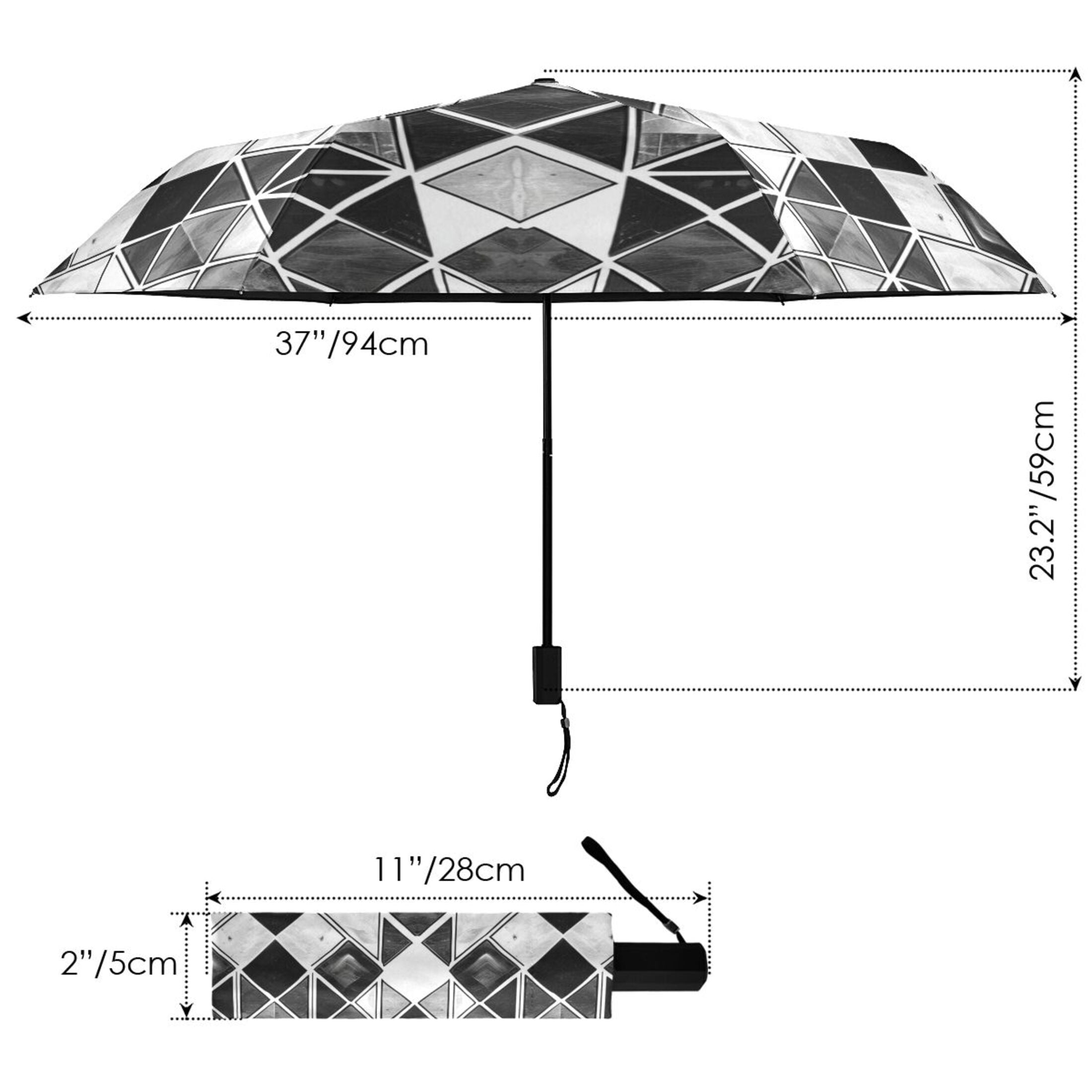 ALAZA Checkered Grid Plaid Pattern UPF 50+ Compact Folding Umbrella for Rain Travel Umbrella Packable
