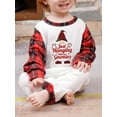 thumbnail image 3 of Raruxxin Matching Family Christmas Pajamas Set Letter  Gnome Hat Print Holiday PJs Xmas Sleepwear Loungewear for Mom/Dad/Kids/Baby, 3 of 5