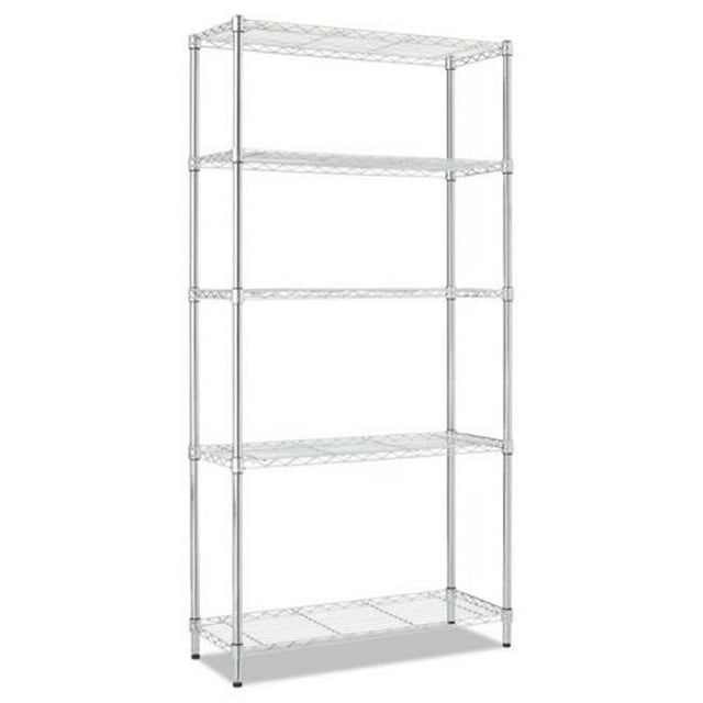 ALE Étagères de Fil Résidentiel à Cinq Étagères & 44; Argent - 36 x 14 Po.