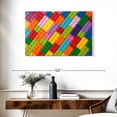 thumbnail image 3 of Elephant Stock Colorful Legos Wall Art - Horizontal Canvas Wall Art - Living Room Wall Decor - Kids And Nursery Canvas - Orange And Pink Decor - 36" x 24", 3 of 8