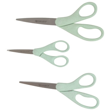 Westcott KleenEarth Rice Husks Recycled Scissors, for Craft, Blue, 3 Pack