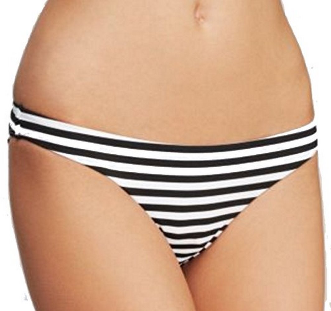 black and white striped swimsuit bottoms