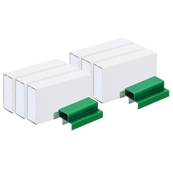 Unique Bargains Staples for Stapler, 6 Pack(1000Pcs Staples Per Pack) #10 Mini 3/16 Inch Length Staples Jam Free Green
