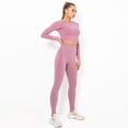 thumbnail image 1 of Ropa de yoga Conjunto de deportes de gimnasio femenino Ropa de entrenamiento Top corto de fitness de manga Colcomx  Yoga Sport Suit Mujeres, 1 of 8