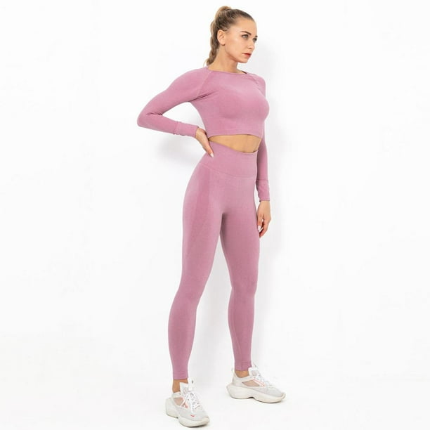 Ropa de yoga Conjunto de deportes de gimnasio femenino Ropa de entrenamiento Top corto de fitness de manga Colcomx Yoga Sport Suit Mujeres