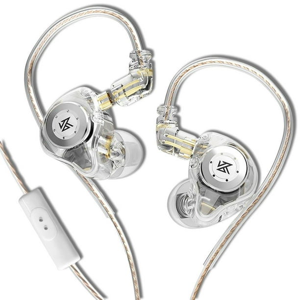 Cateissary Auriculares con cable KZ para correr, trotar, cancelación de ruido de 3,5mm, auriculares desmontables, auriculares HiFi para Type2 NO2