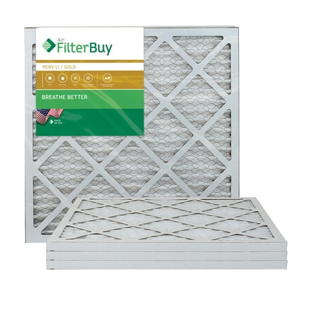 AFB Gold MERV 11 20x20x1 Pleated AC Furnace Air Filter. Pack of 4 Filters. 100% produced in the USA.