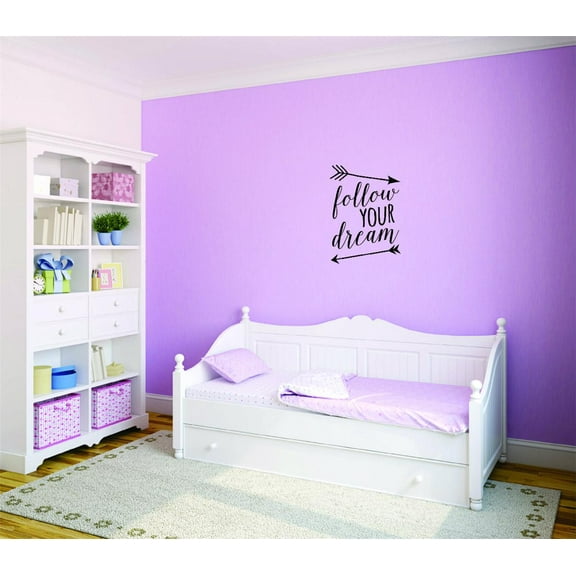 Living Room Art Follow Your Dream Text Lettering Inspirational Life Quote 10 X 20"