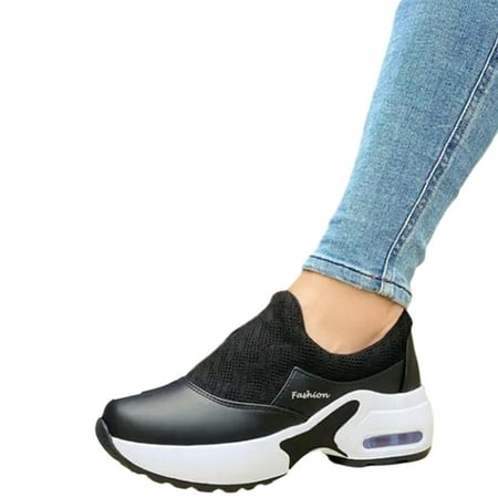 

Women s Mesh Walking Shoes Fashion All-Match Sneakers For Indoor Outdoor Gym Travel 41 Black