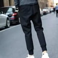 thumbnail image 2 of Qarigey Slim Fit Hombres Casual Tobillo Banded Pantalones Elásticos Tight Harem Pantalones Lápiz Pantalones Negro Ropa interior negro SG, 2 of 6