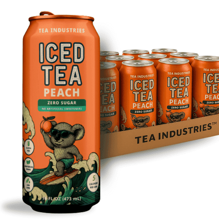 Tea.Industries Peach Iced Tea 16 Ounce x 12