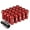 Red, variant on J2 Engineering LN-T7-014-125-BK J2 Engineering 7075 -T6 Forged Aluminum M12 x 1.25 20Pcs 50mm Height Knurled Top Lug Nut w/ Adapter Black