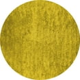 thumbnail image 1 of Ahgly Company Indoor Round Abstract Yellow Contemporary Area Rugs, 7' Round, 1 of 4