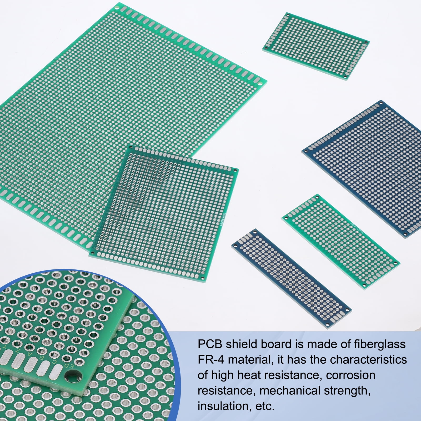 Uxcell 3Pcs Breadboard Solderable 220mm x 100mm Green Circuit PCB Board Double Sided Tin-Plated PCB Prototype Board for Electronics Prototyping, DIY Circuits Projects