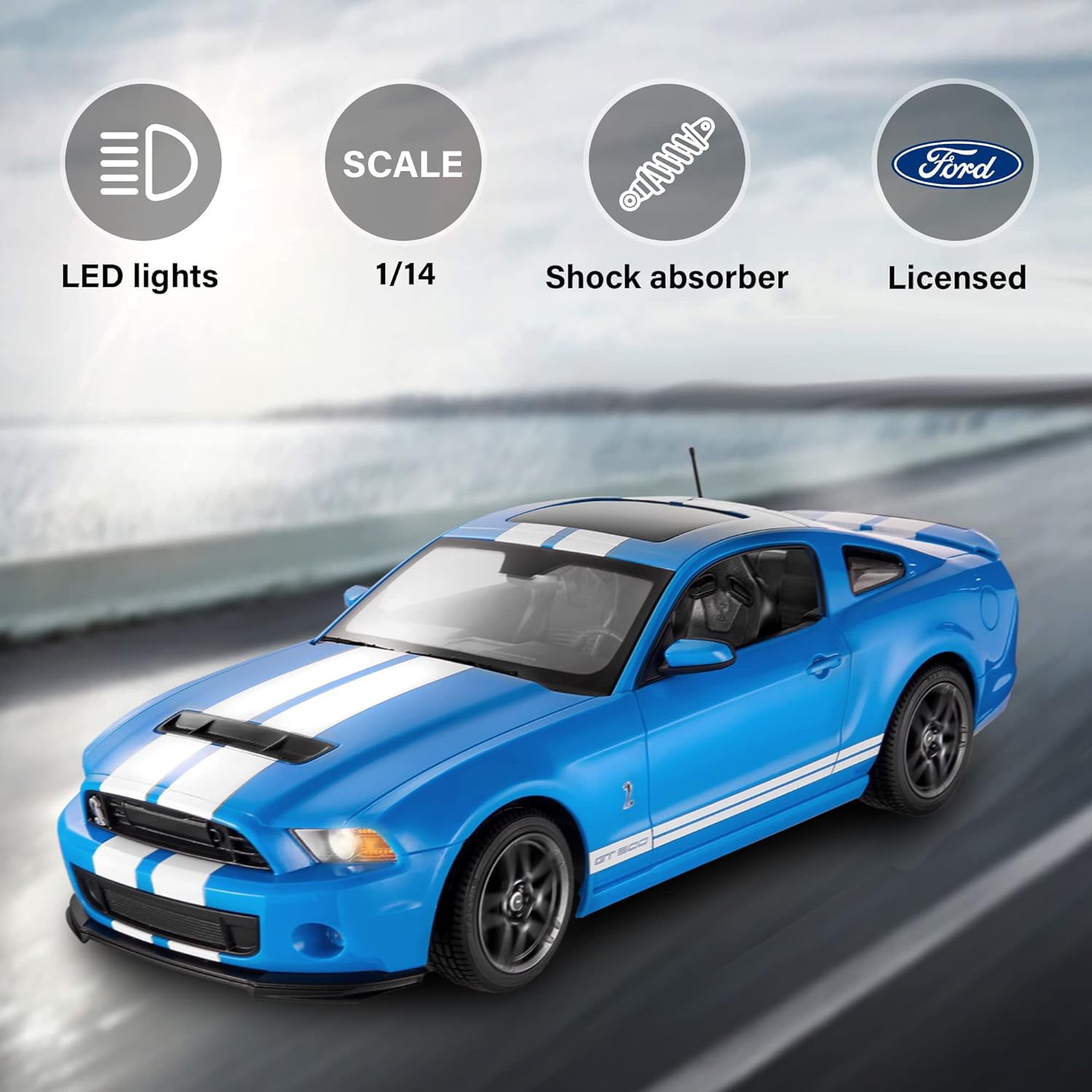 Voltz Toys 1 14 Scale RC Car Licensed Ford Shelby GT500 Remote Control Toy Car Model Collection for Kids and Adults with Working Lights Official Merchandise Best Ideal Gift Walmart