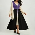 thumbnail image 4 of RKSTN Renaissance Dress Women Color Block Bell Sleeve Lace up Corset Front Maxi Theater Performance Halloween Dress with Corset Robe, 4 of 7