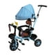 thumbnail image 3 of Triciclo para niños con asiento giratorio azul y ruedas de espuma sólida, triciclo para bebés y niños pequeños con toldo para exteriores, 3 of 15