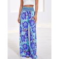 thumbnail image 5 of Wide Leg Pants Woman Summer Smocked Waist Floral Pant Wear Spring Beach Vacation Clothes for Women XL, 5 of 8