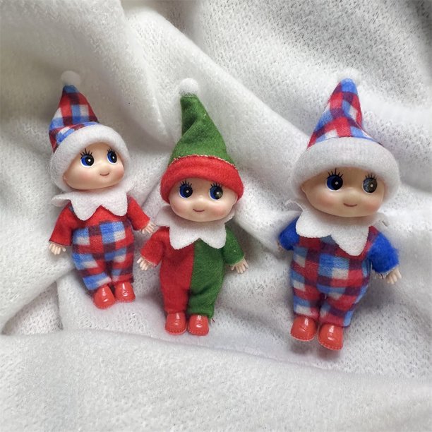 Christmas Mini Baby Elf Dolls Todder Elves Shining Kindness Craft Babies Doll Toy Decoration On The Shelf Gift For Girl Boy Kid