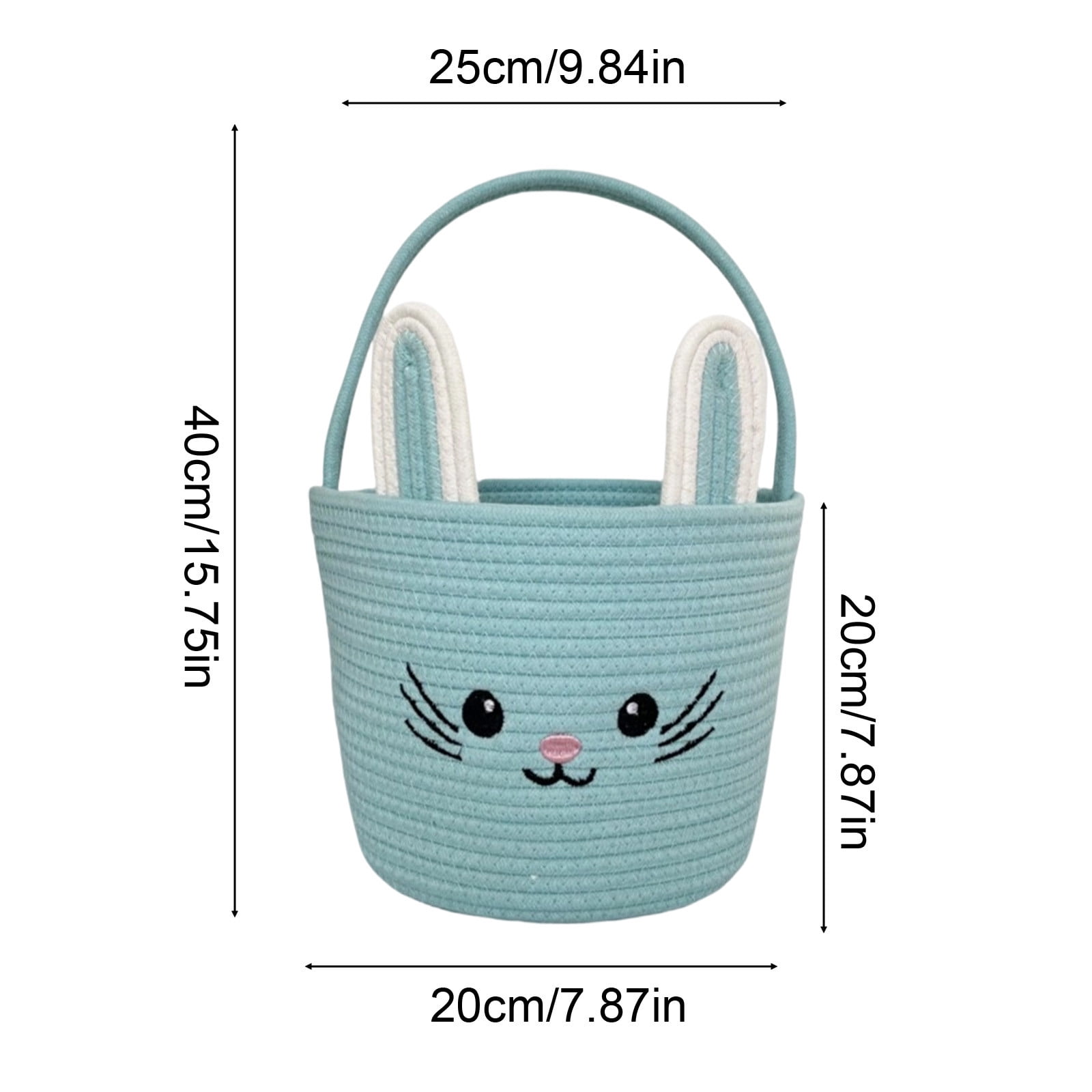 Lunxisen 4 Pcs Easter Storage Basket Hand-woven Decorative Home Organizer Holiday Decor Rabbit Shape Woven Bin