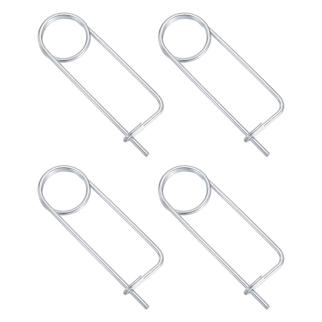 Uxcell 4pcs Steel Cotter Pins, 0.18x6.5 Inch (4.5x165mm) Brooch Shape Cotter Safety Spring Pin, Quick Locking Brooch Fastener for Garden, Farm, Lawn, Rectangle