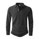 thumbnail image 2 of pstuiky Camisas de manga larga de invierno para hombre, Camisa de lino con bolsillo y solapa con botones y manga larga de color liso para hombre tops de invierno para hombre xxxl, 2 of 8