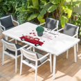 thumbnail image 2 of Valentine's Day Table Cloths for 5 Foot Rectangle Tables, Love Heart Roses Romantic Modern Art Patio Waterproof Elastic Fitted Tablecloths, Washable Rectangular Table Cover for Camping, 2 of 8