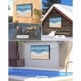 thumbnail image 2 of Outdoor TV Cover 30 to 32 Inch Weatherproof, Abstract Coastal Waterproof TV Screen Protector for Outside Decor with Zipper and Pocket 30"L x 19"H&nbsp; , Wave Pattern Beach Steel Blue Sandy Brown, 2 of 7