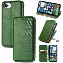 for iPhone 16e Wallet Case with RFID Blocking Credit Card Holder, PU Leather Magnetic Closure Flip Kickstand Shockproof Cover Women Men For iPhone 16e Phone case,Green