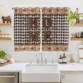 thumbnail image 2 of Farmhouse Kitchen Curtains Window Panels, Vintage Country Texas Star Plaid Wooden Grain Insulated Window Treatment Curtain, Grommet Curtains for Bedroom/Living Room/Bathroom, 2 Piece 52"Wx72"L, 2 of 8
