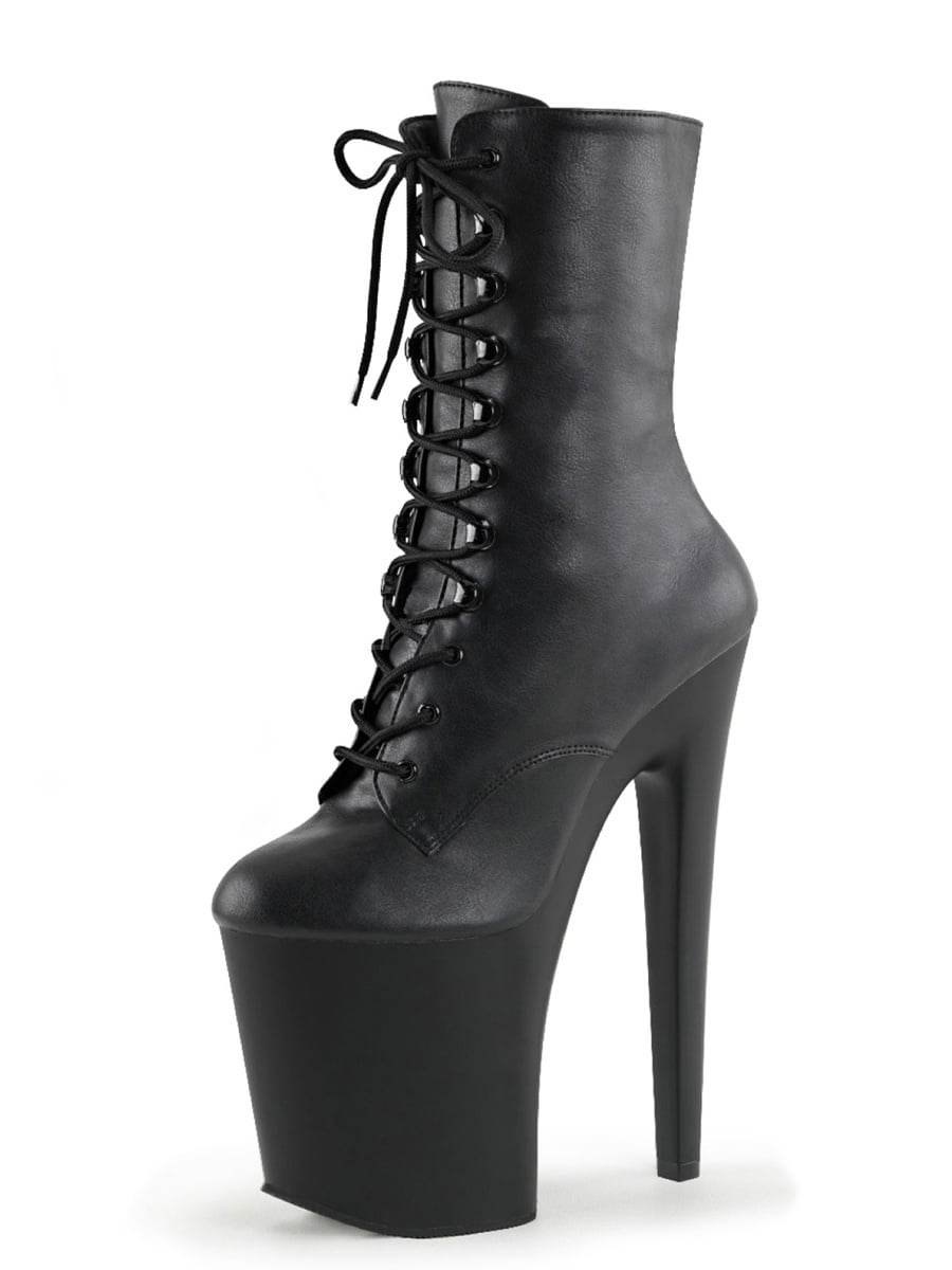 women's high heel combat boots