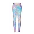 thumbnail image 5 of Women's High Waist Seamless Leggings Polka Dots Striped Plaid Graphic Print Gym Yoga Pants Slim Full Length Trousers(Purple,M), 5 of 6