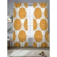 thumbnail image 2 of Abstract Dahlia Sheer Curtains 96 Inch Long 2 Panels, Vintage Orange Country Farmhouse Classic Light Filtering Rod Pocket Semi Sheer Curtains, Sheer Voile Drapes for Living Room Bedroom, 52"x96", 2 of 5
