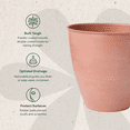 thumbnail image 3 of Bloem Arbor 12" Indoor Metal Cachepot - Decorative Planter with Powder-Coated Finish, Removable Drain Plug, Terra Cotta, 3 of 7