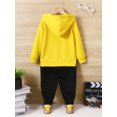 thumbnail image 4 of Kucnuzki 4T Little Boy Winter Outfits Pants Sets 5T Long Sleeve Casual Stylish Pure Color Hoodie Sweatshirt Elastic Pants 2PCS Set Yellow, 4 of 8