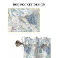 thumbnail image 6 of Blue White Porcelain 2 Panel Kitchen Curtains for Windows, Traditional Oriental Chinese Art Bathroom Privacy Curtain, Home Décor Window Treatment for Bedroom/Living Room 55"x45", 6 of 6