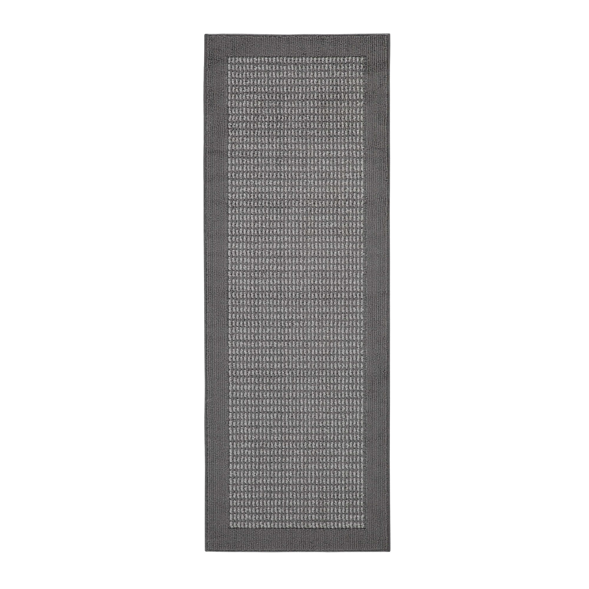 Mainstays Faux Sisal Olefin Gray Border Indoor Runner Rug, 2 ft x 6 ft