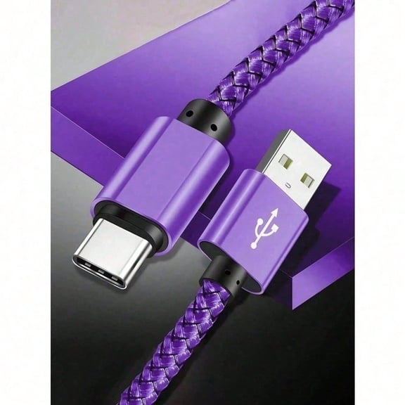 2 Pack Type-C Nylon Braided Data Sync Charging Cord USB-C Fast Charger