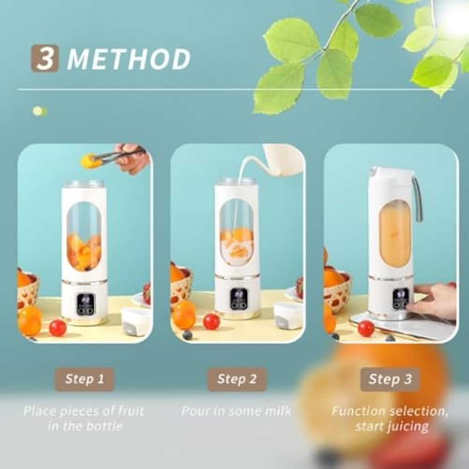 Digital Multimode Juicer Blender - Smart LED Display, 450ML Portable Electric Juice Cup, Leak Proof Design for Smoothies, Juicing, Ice Crushing, Travel, Gym