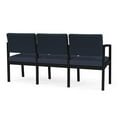 thumbnail image 5 of Lenox Steel Reception Waiting Room 3-Seat Sofa / Black Steel / Blue / Blue, 5 of 5