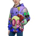 thumbnail image 2 of Alien Invader Zim Youth Sweatshirt Hoodies Pullover 3D Print Novelty Hooded Hoody Clothes For Boys Girls Teen Clothing, 2 of 7