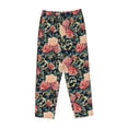 thumbnail image 6 of Uemuo Rose Flowers Pattern Women's Wide Leg Palazzo Lounge Pants with Pockets Light Weight Loose Comfy Casual Pajama Pants-Small, 6 of 9