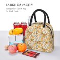 thumbnail image 5 of Honeii Groovy Hippie Flower Mushrooms Print Insulated Lunch Bag Women Reusable Lunch Box with Pocket for Work Picnic Travel -One Size, 5 of 6