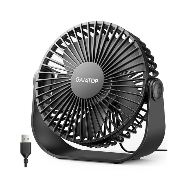 Ventilador de escritorio Gaiatop USB 14 cm negro 3 velocidades