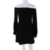 Jill Jill Stuart Womens Off Shoulder Long Sleeve Mini Sheath Dress Black Size 2